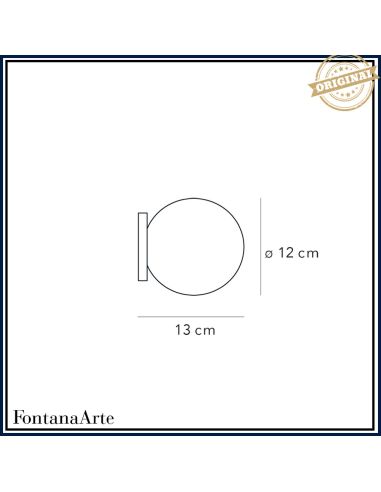 Fontana Arte Pallina Lampada Parete Piccola Oro Rosa