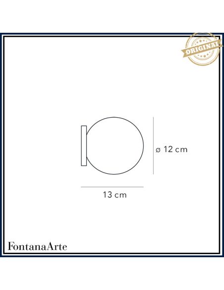 Fontana Arte Pallina Lampada Parete Piccola Oro Rosa