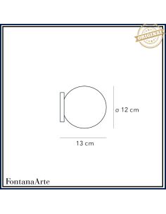 Fontana Arte Pallina Lampada Parete Piccola Nero 2