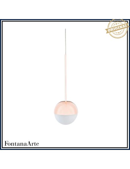 Fontana Arte Pallina Lampada Sospensione Piccola Oro Rosa