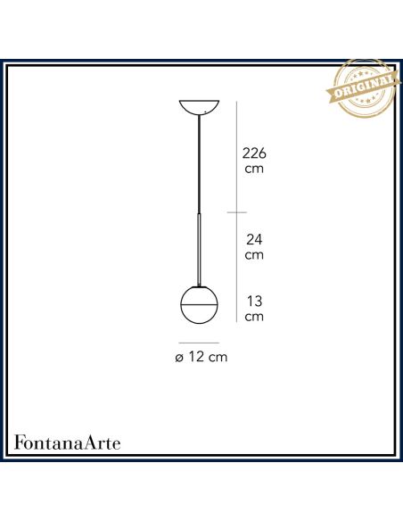 Fontana Arte Pallina Lampada Sospensione Piccola Oro Rosa