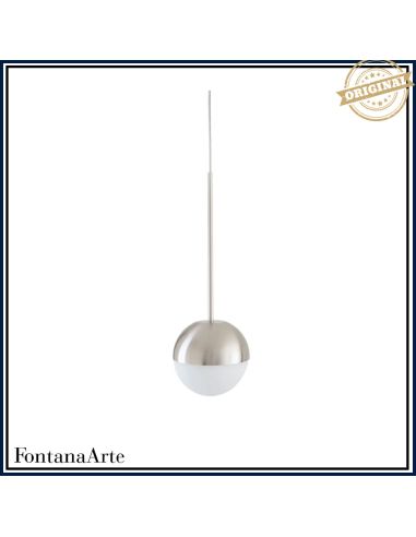 Fontana Arte Pallina Lampada Sospensione Piccola Nichelato Satinato/Spazzolato