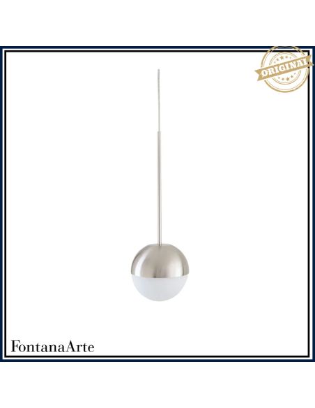 Fontana Arte Pallina Lampada Sospensione Piccola Nichelato Satinato/Spazzolato