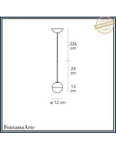Fontana Arte Pallina Lampada Sospensione Piccola Nero 2