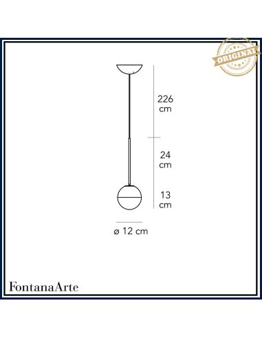 Fontana Arte Pallina Lampada Sospensione Piccola Nero
