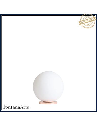 Fontana Arte Pallina Lampada Tavolo Piccola Oro Rosa