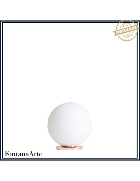 Fontana Arte Pallina Lampada Tavolo Piccola Oro Rosa