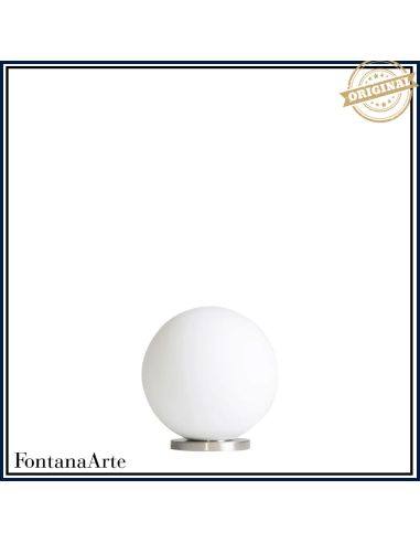 Fontana Arte Pallina Lampada Tavolo Piccola Nichelato Satinato/Spazzolato