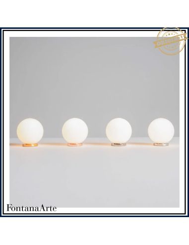 Fontana Arte Pallina Lampada Tavolo Piccola Nichelato Satinato/Spazzolato