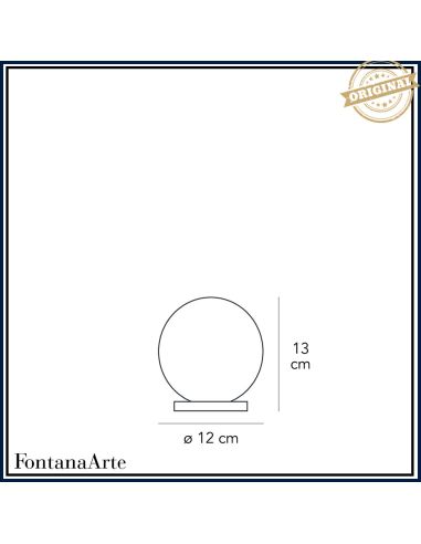 Fontana Arte Pallina Lampada Tavolo Piccola Nichelato Satinato/Spazzolato