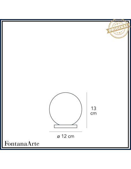 Fontana Arte Pallina Lampada Tavolo Piccola Nichelato Satinato/Spazzolato