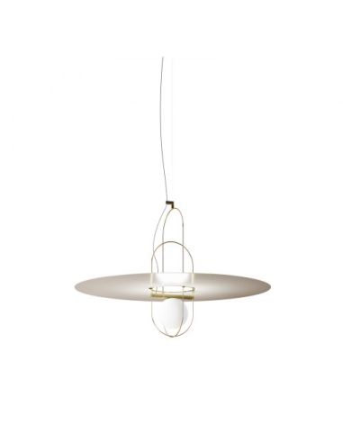 Fontana Arte Setareh Metal Lampada Sospensione Grande Oro E Bianco