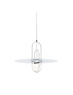 Fontana Arte Setareh Metal Lampada Sospensione Grande Nero E Bianco