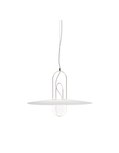 Fontana Arte Setareh Glass Lampada Sospensione Grande Oro E Bianco