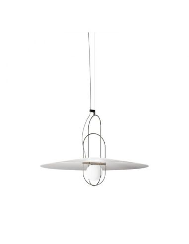 Fontana Arte Setareh Glass Lampada Sospensione Grande Nero E Bianco