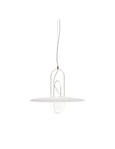 Fontana Arte Setareh Glass Lampada Sospensione Media Oro E Bianco