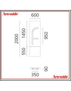 Artemide Alphabet Of Light Lampada Da Parete 'F' Lowercase E Solo Supporto 2