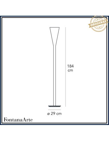 Fontana Arte Riluminator Lampada Terra Grande Bianco