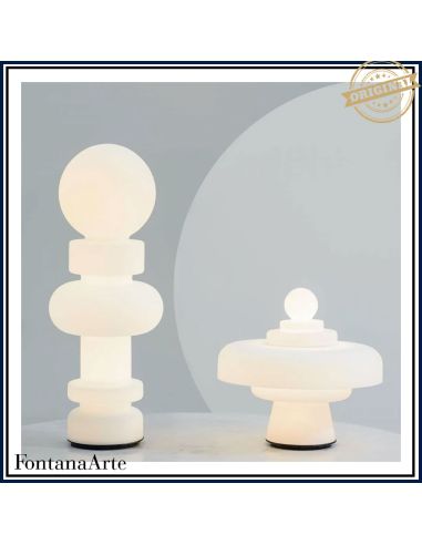 Fontana Arte Regina Lampada Tavolo Grande Bianco