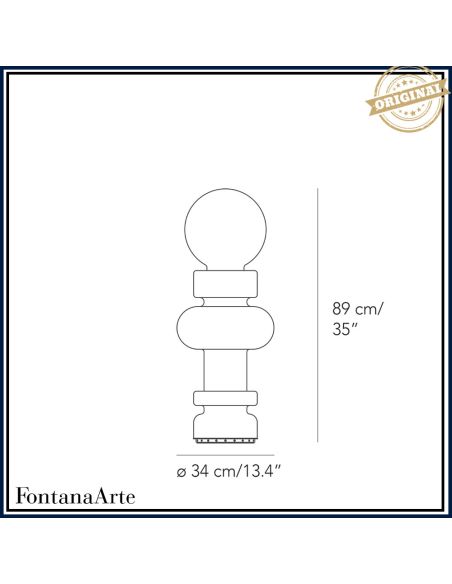 Fontana Arte Re Lampada Tavolo Grande Bianco