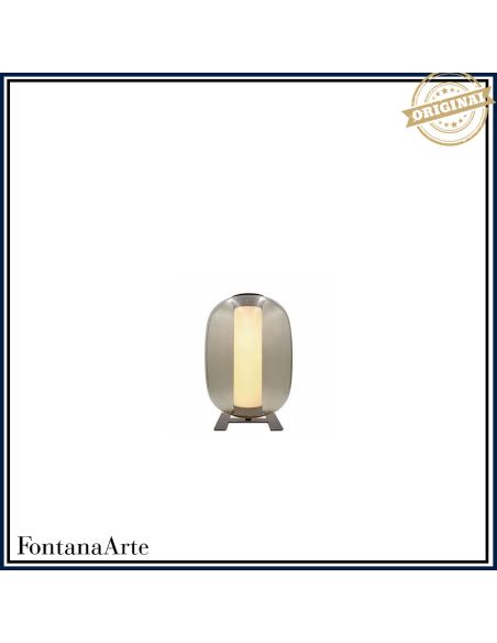 Fontana Arte Meridiano Lampada Tavolo Media Nero E Fume'