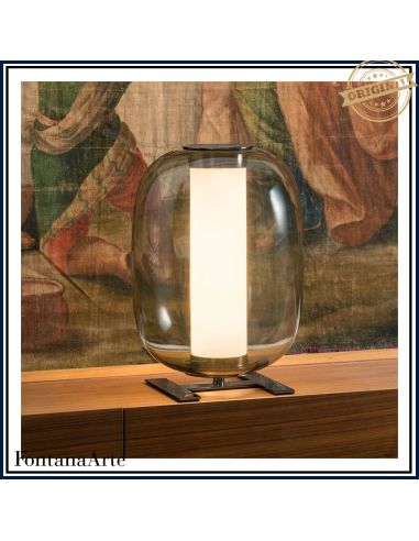 Fontana Arte Meridiano Lampada Tavolo Media Nero E Fume'