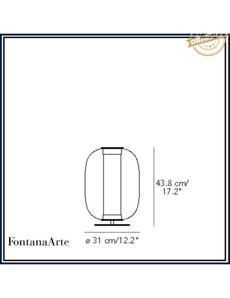 Fontana Arte Meridiano Lampada Tavolo Media Nero E Fume'