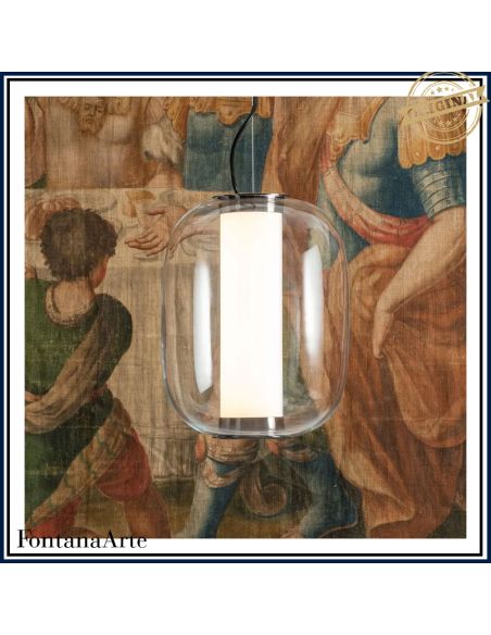 Fontana Arte Meridiano Lampada Sospensione Grande Trasparente