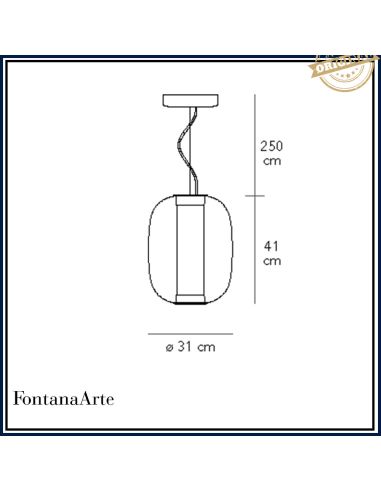 Fontana Arte Meridiano Lampada Sospensione Media Nero E Fume'
