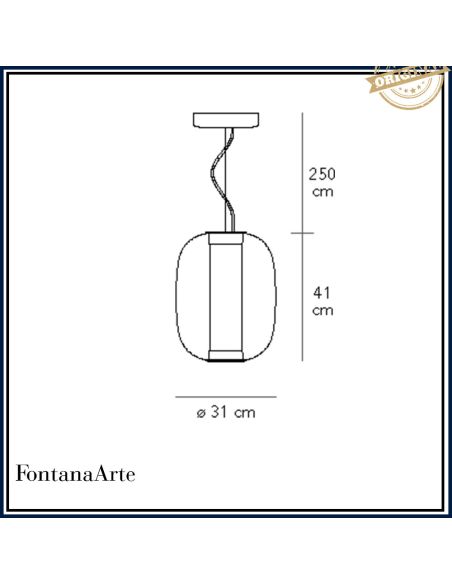 Fontana Arte Meridiano Lampada Sospensione Media Nero E Fume'