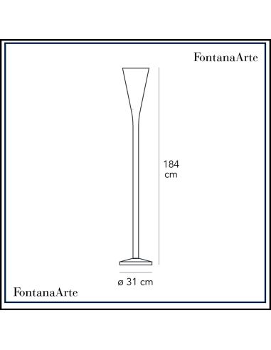 Luminator Lampada Terra Grande Blu Fontana Arte