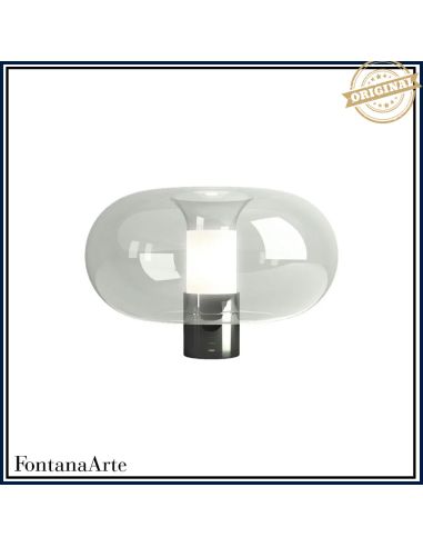 Lampada Da Lampada Tavolo Grande Cromo Nero Fontana Arte