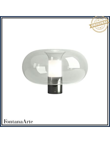 Lampada Da Lampada Tavolo Grande Cromo Nero Fontana Arte