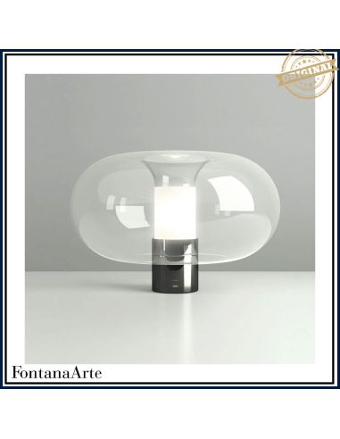 Lampada Da Lampada Tavolo Grande Cromo Nero Fontana Arte