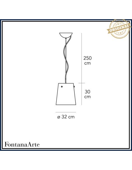 Fontana Lampada Sospensione Media Bianco Fontana Arte