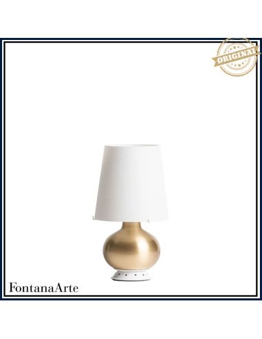 Fontana Lampada Tavolo Media Ottone E Bianco Fontana Arte