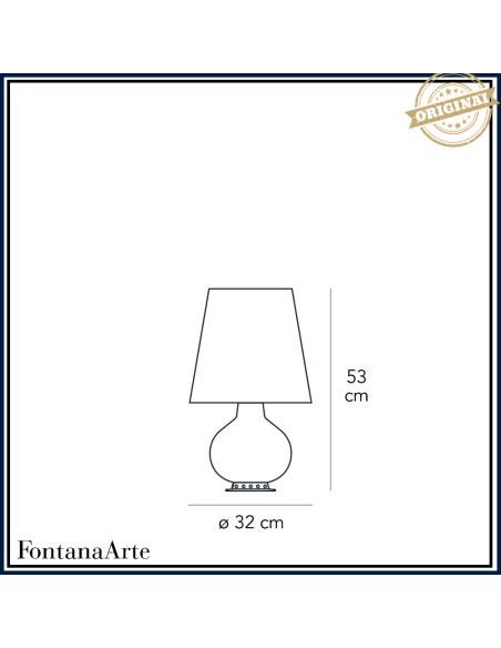 Fontana Lampada Tavolo Media Ottone E Bianco Fontana Arte