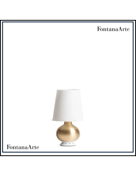 Fontana Lampada Tavolo Piccola Ottone E Bianco Fontana Arte