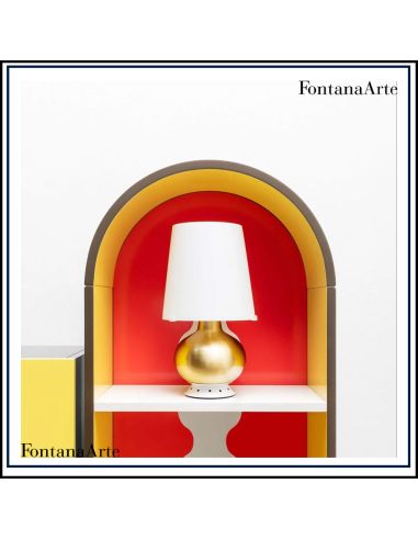 Fontana Lampada Tavolo Piccola Ottone E Bianco Fontana Arte