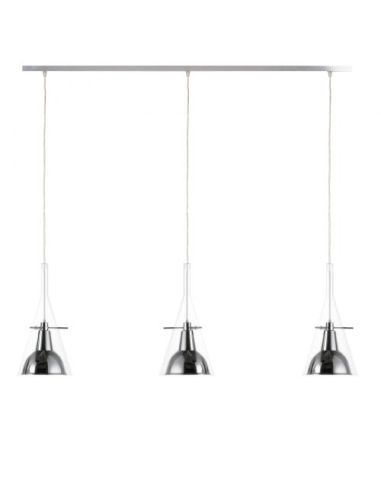 Flute Lampada Sospensione Grande Trasparente E Cromo Fontana Arte