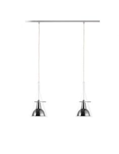 Flute Lampada Sospensione Media Trasparente E Cromo Fontana Arte