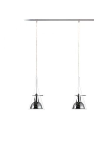 Flute Lampada Sospensione Media Trasparente E Cromo Fontana Arte