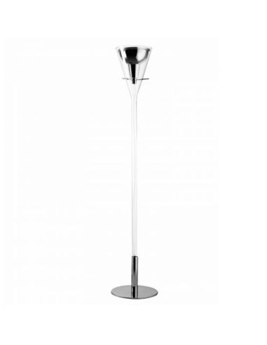 Flute Lampada Terra Grande Trasparente E Cromo Fontana Arte
