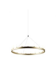 Chandelier Lampada Sospensione Media Oro E Bianco Fontana Arte