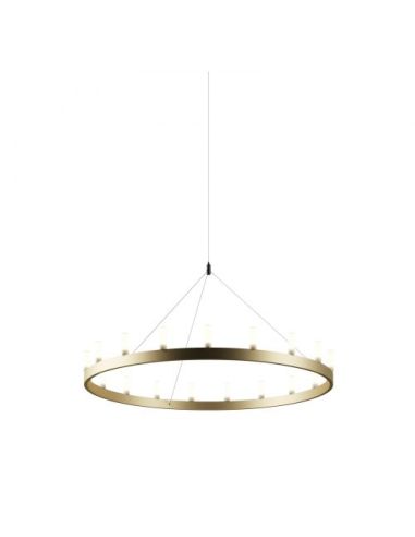 Chandelier Lampada Sospensione Media Oro E Bianco Fontana Arte