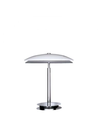 Bis Tris Lampada Tavolo Media Cromo E Bianco Fontana Arte