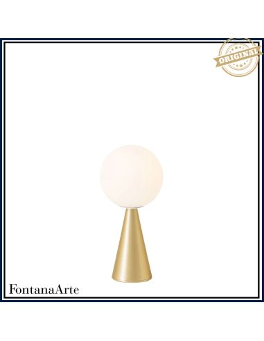 Lampada Da Tavolo Bilia Media Ottone E Bianco Fontana Arte
