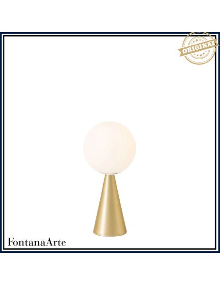 Lampada Da Tavolo Bilia Media Ottone E Bianco Fontana Arte
