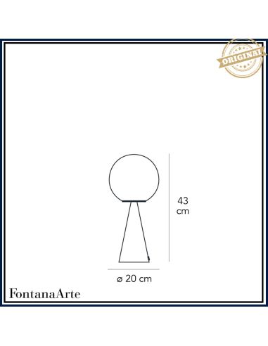 Lampada Da Tavolo Bilia Media Ottone E Bianco Fontana Arte