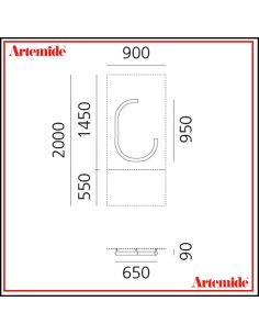 Artemide Alphabet Of Light Lampada Da Parete 'C' Uppercase E Solo Supporto 2